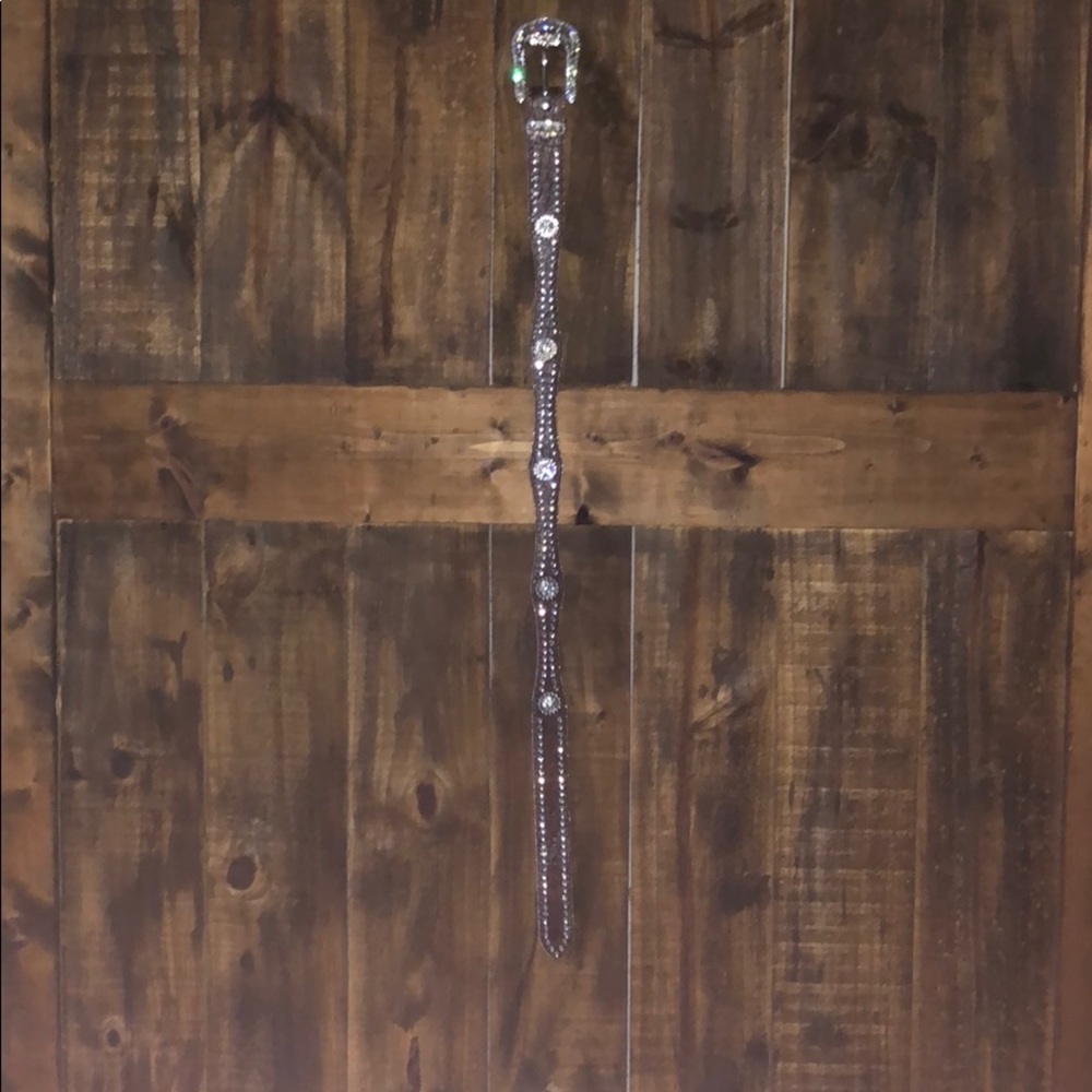 brown bling belt